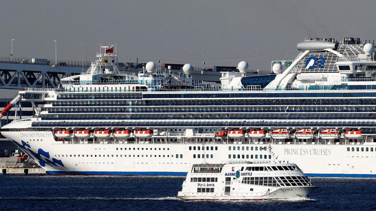 65 إصابة جديدة بكورونا في سفينة سياحية خاضعة للحجر الصحي باليابان