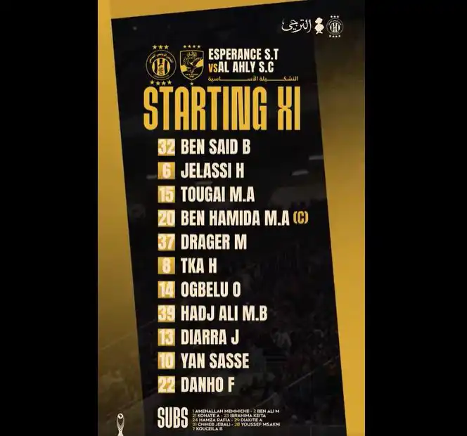 تشكيل الترجي لمواجهة الأهلي