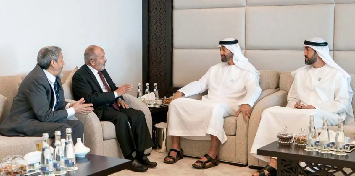 محمد بن زايد يستقبل قادة حزب الإصلاح اليمني في أبوظبي