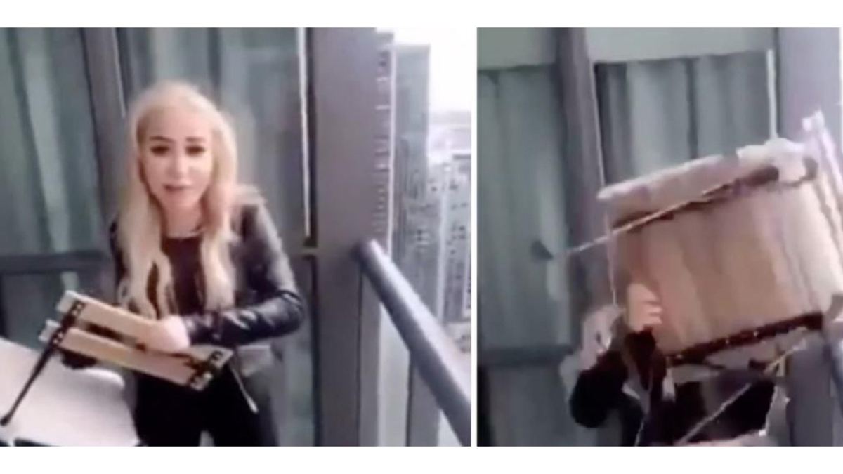 شاهد.. فتاة كندية تقذف كرسيًا من الطابق 45 