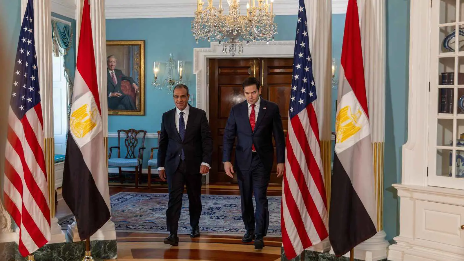 من واشنطن.. وزير الخارجية المصري يُبلغ روبيو رفض العرب خطة ترامب لغزة