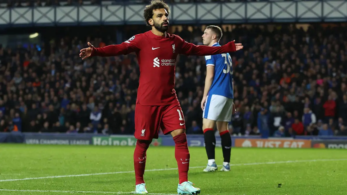 محمد صلاح يسجل هاتريك في مباراة ليفربول ورينجرز ويحطم رقمًا قياسيًا جديدًا بدوري أبطال أوروبا