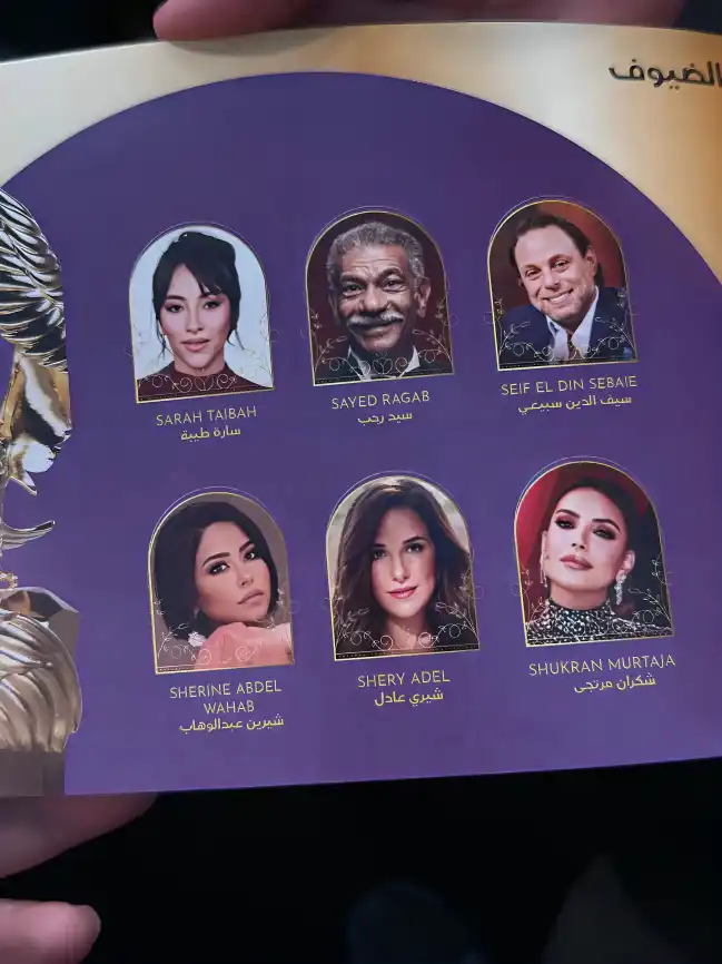 شيرين عبدالوهاب في كتيب ضيوف "جوي أوردز"