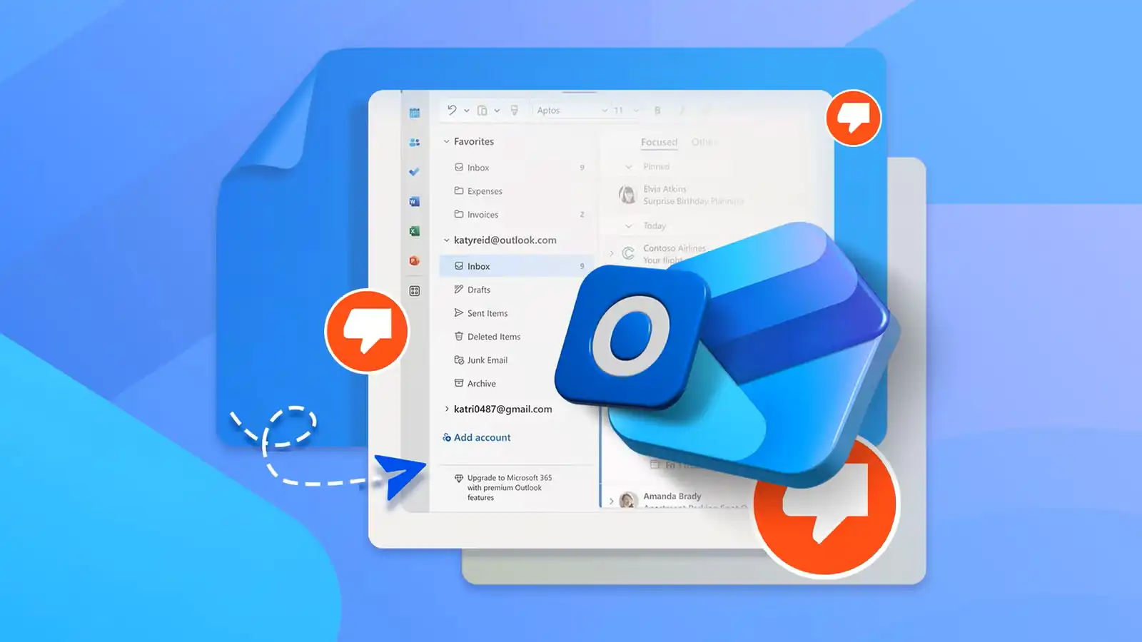 إحدى واجهات "آوت لوك".