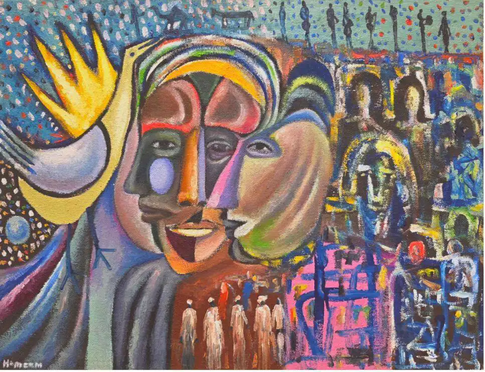 لوحة للتشكيلي السوداني الهميم الماحي 