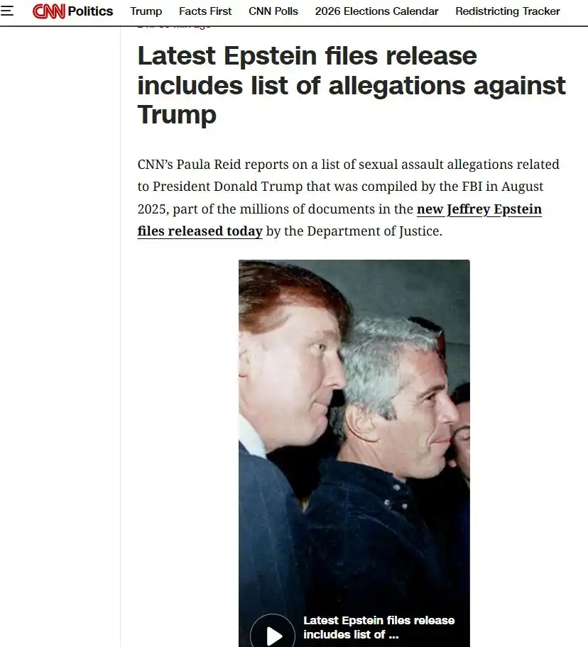 لقطة من تقرير "سي إن إن" حول اتهامات ترامب