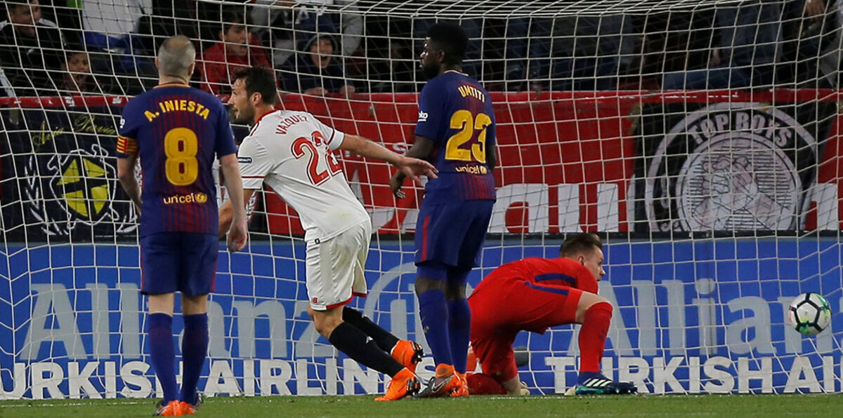 أهداف مباراة برشلونة وإشبيلية.. فازكويز ومورييل يسجلان.. وميسي وسواريز يتعادلان للبلوغرانا (فيديو)