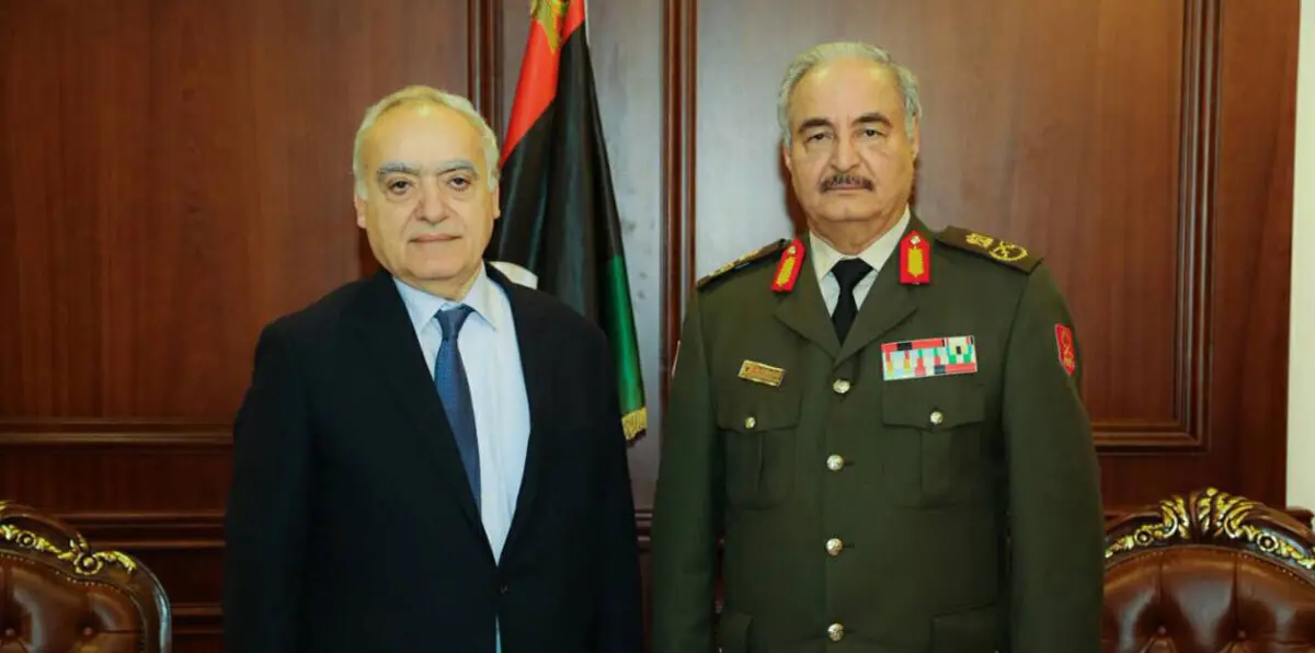 غسان سلامة يبحث مع حفتر العملية السياسية في ليبيا