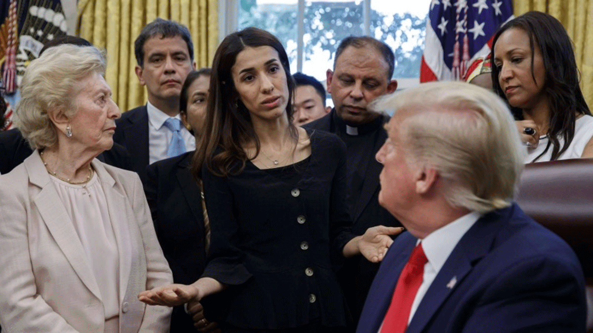 استغربَ منحها جائزة "نوبل".. "نادية مراد" تثير غضب العراقيين بحديثها لترامب عن معاناة الأيزيديين