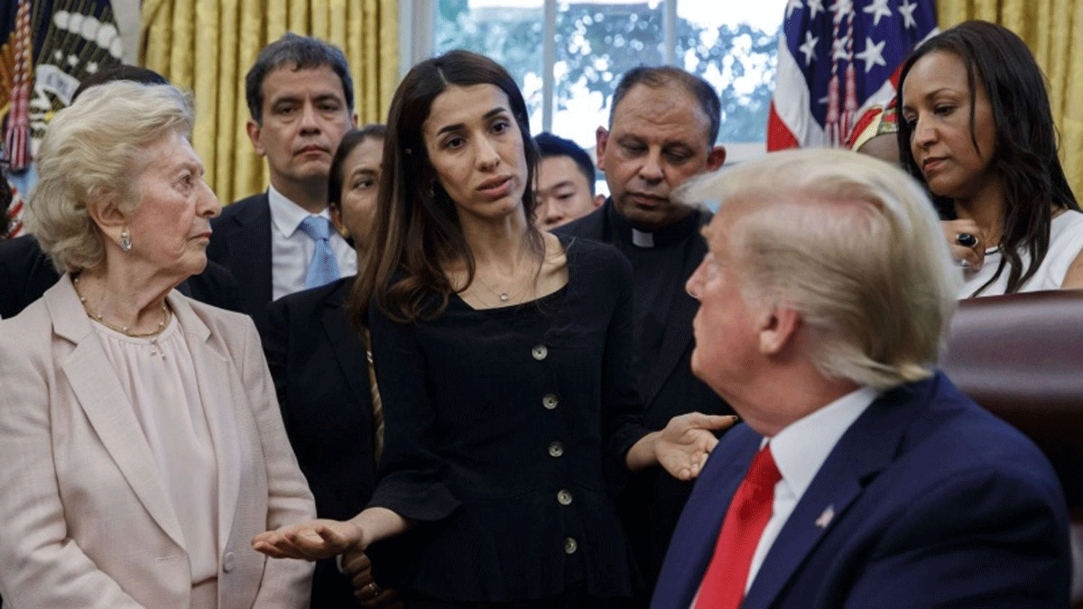 استغربَ منحها جائزة "نوبل".. "نادية مراد" تثير غضب العراقيين بحديثها لترامب عن معاناة الأيزيديين