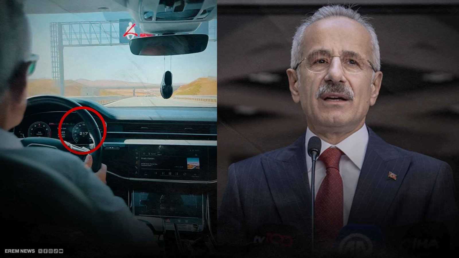 فضح نفسه بفيديو.. وزير النقل التركي يتلقى مخالفة سرعة