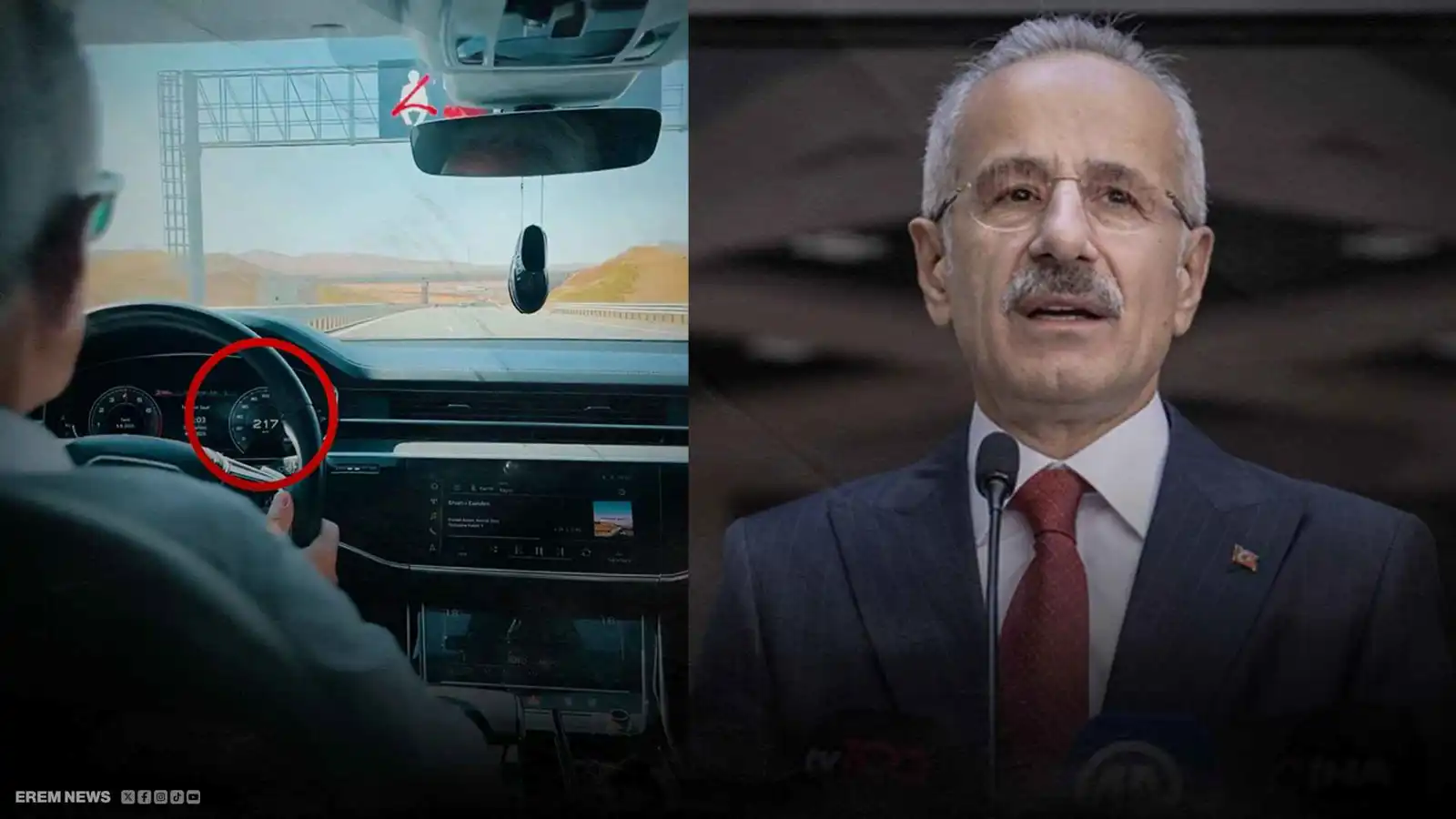 فضح نفسه بفيديو.. وزير النقل التركي يتلقى مخالفة سرعة