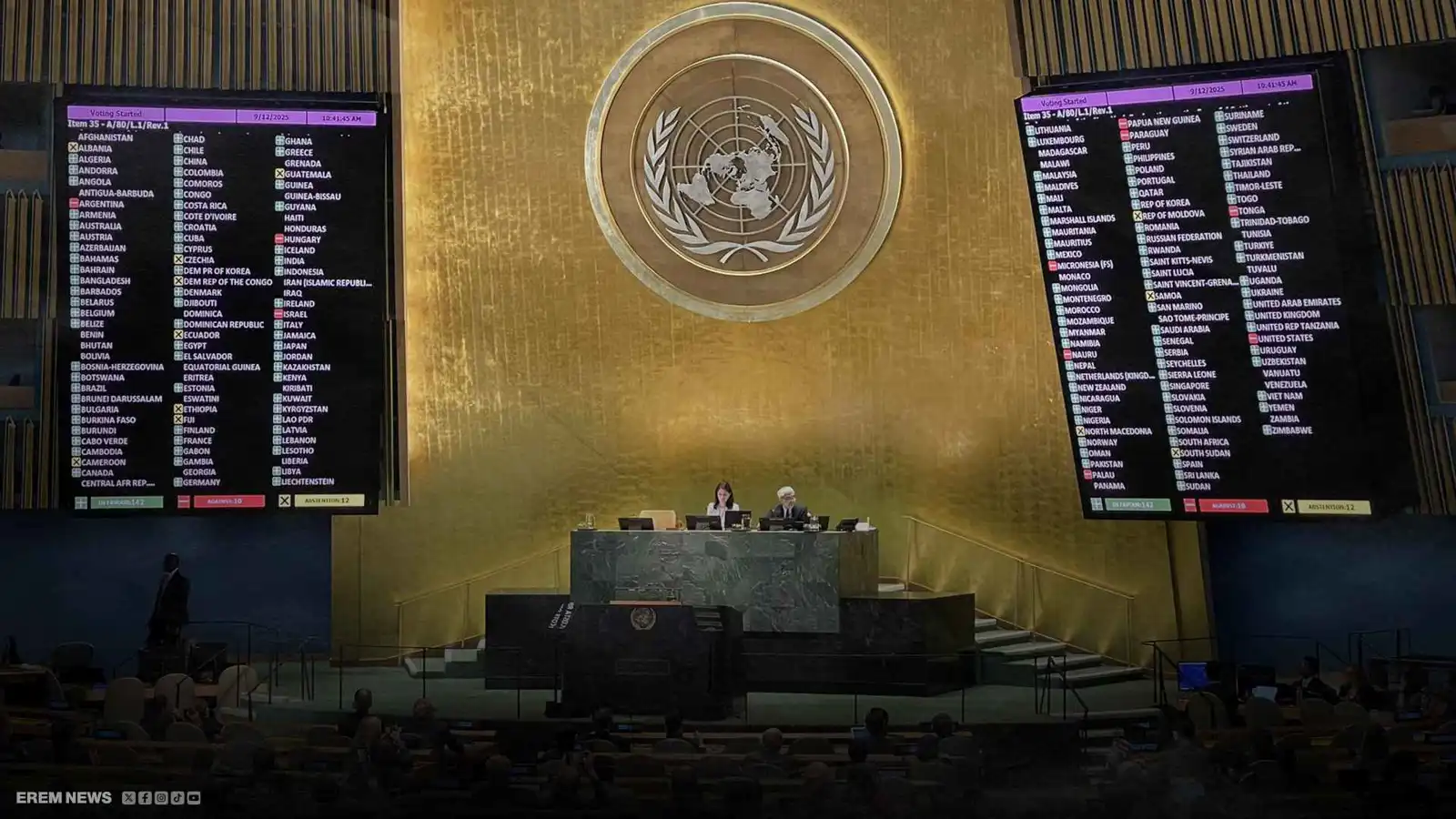 الأمم المتحدة تعتمد إعلانًا تاريخيًا لصالح إقامة دولة فلسطينية