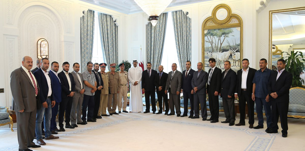 أمير قطر يلتقي وفدًا من قوات "البنيان المرصوص" في حكومة الوفاق