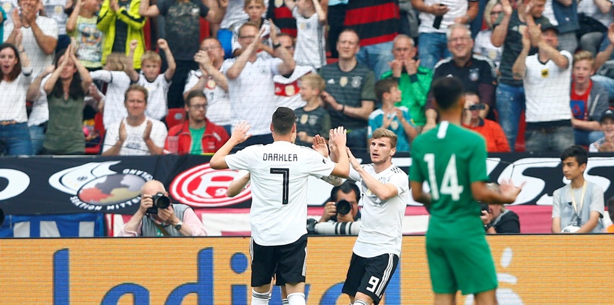 أهداف مباراة السعودية وألمانيا.. المانشافت يتقدم بهدفين وتيسير الجاسم يقلص النتيجة (فيديو)