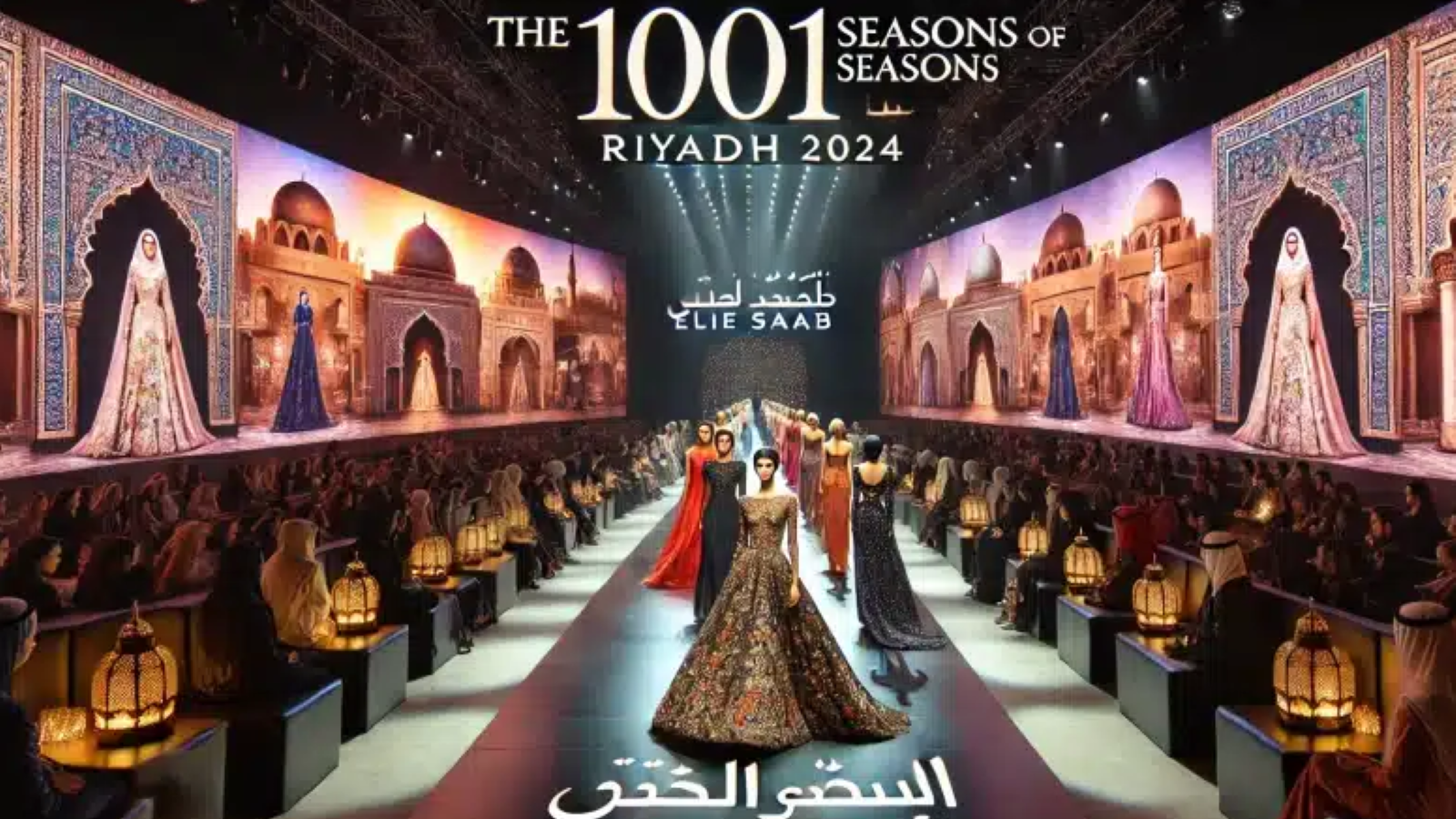 أشهر نجمات العالم بأزياء "ألف ليلة وليلة" في عرض إيلي صعب (فيديو)