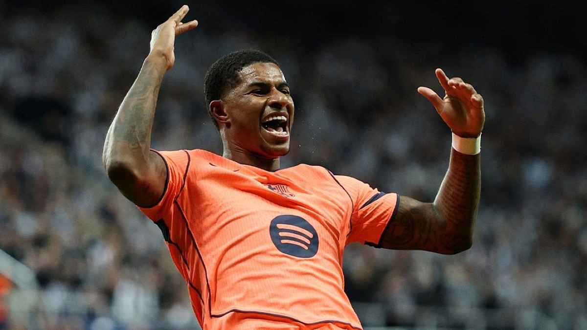 كم بلغت سرعة تسديدة راشفورد في هدف برشلونة أمام نيوكاسل؟ (فيديو)