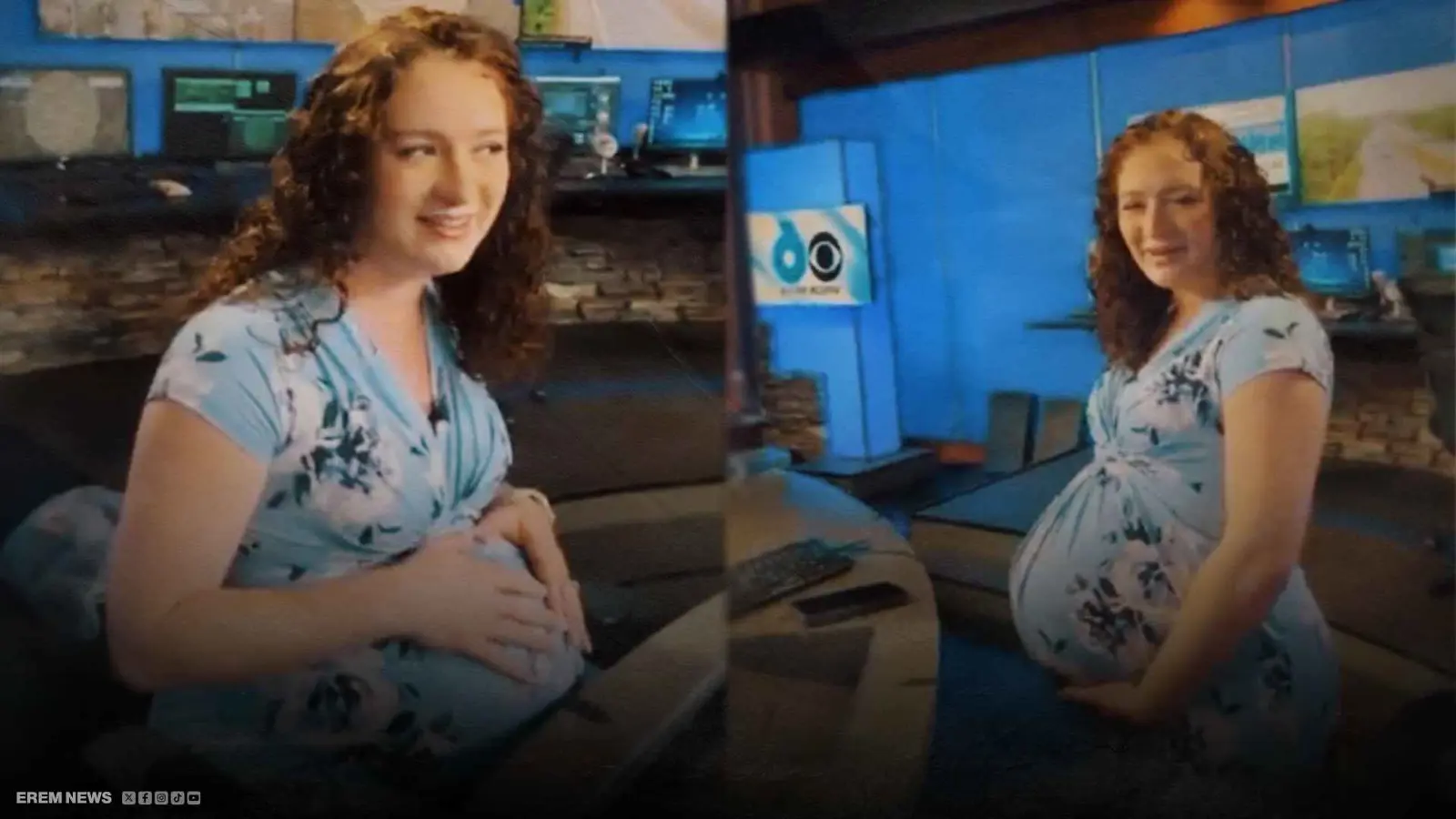 مذيعة تدخل المخاض خلال البث