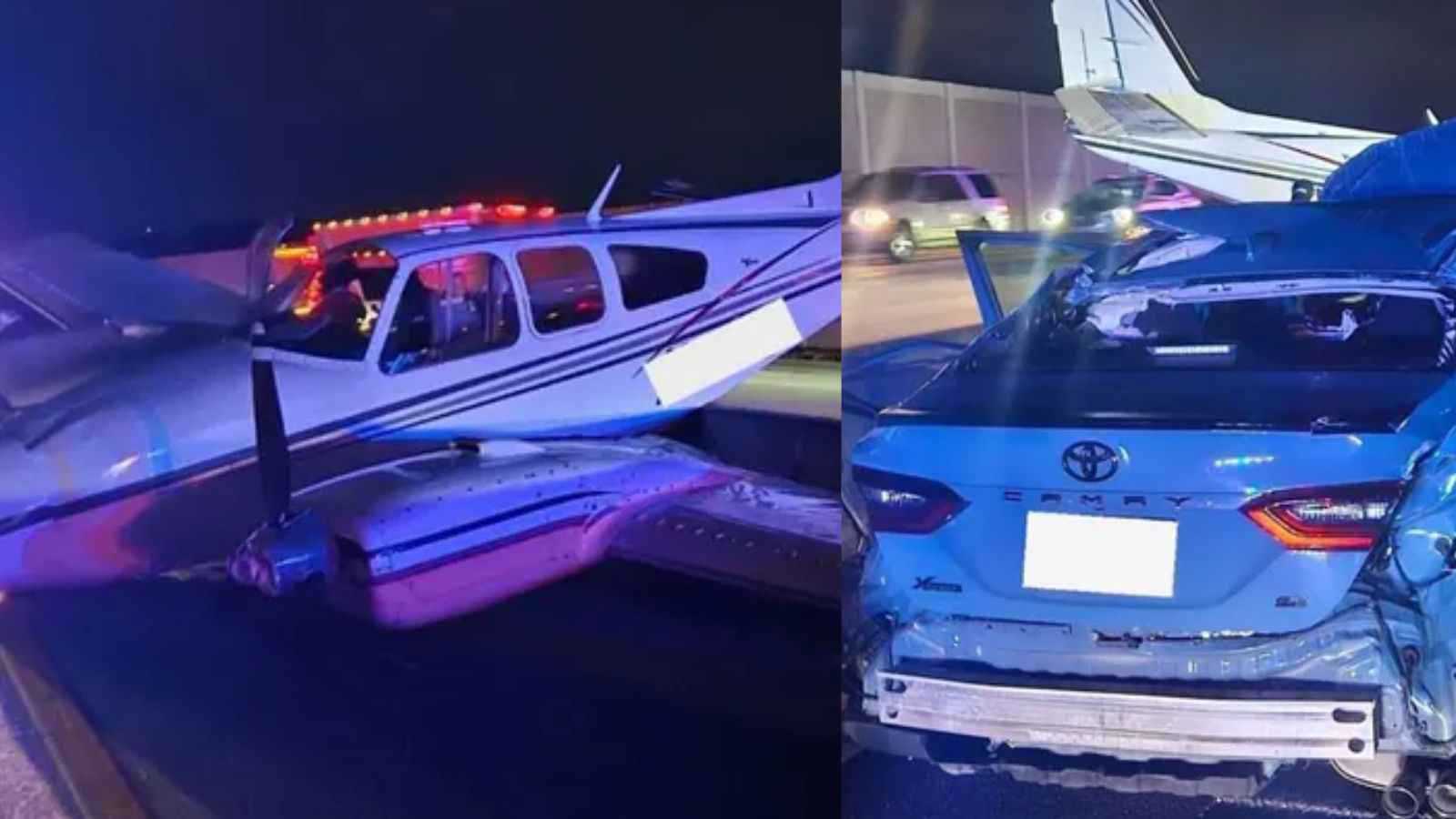 مشهد مرعب.. طائرة تصطدم بسيارة في فلوريدا (فيديو)