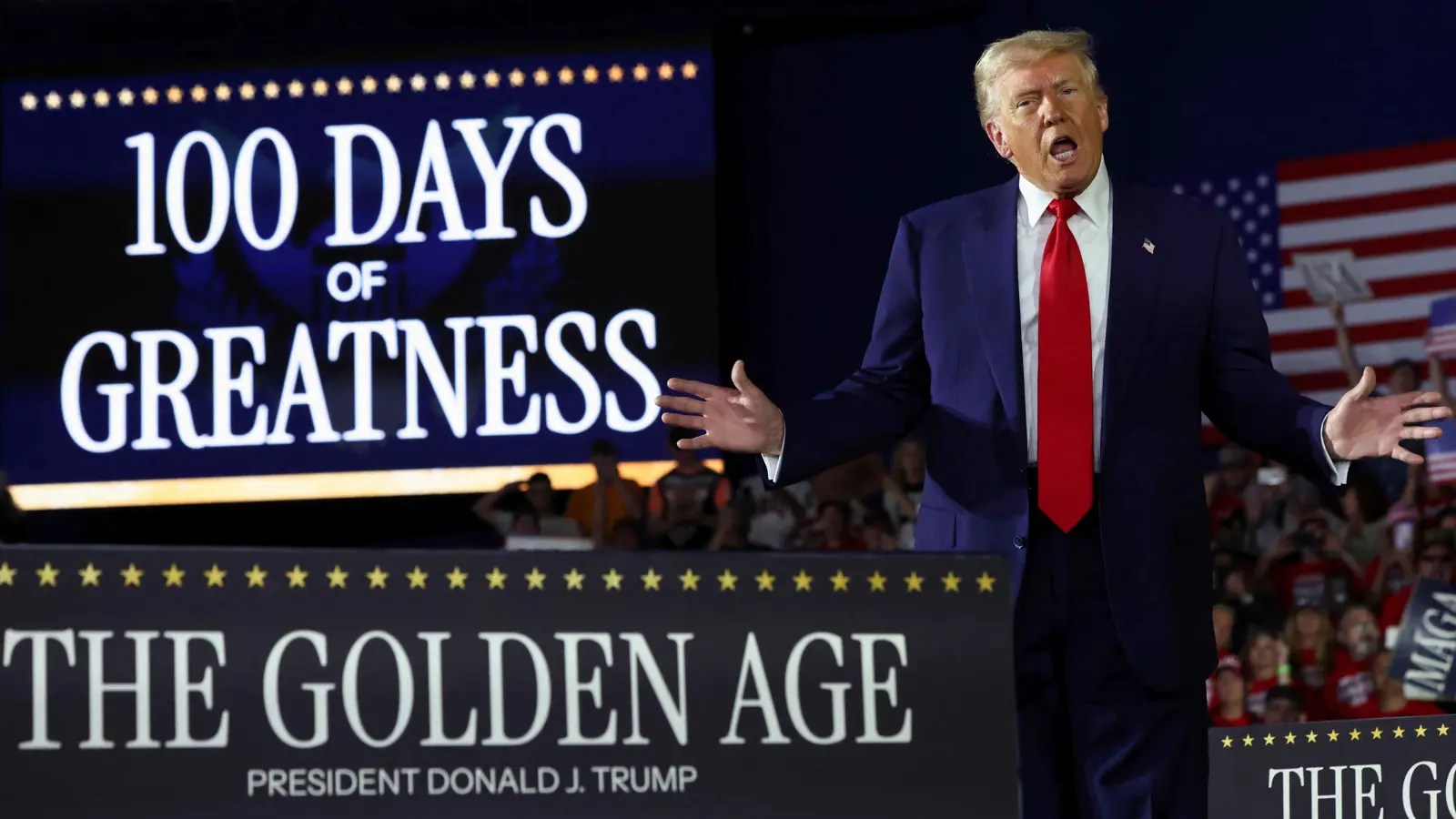 بعد 100 يوم.. ترامب: لدينا "أفضل حكومة" في تاريخ البلاد