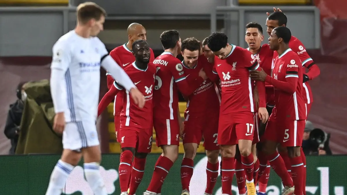 ليفربول يقسو على ليستر سيتي ويرتقي إلى وصافة ترتيب الدوري الإنجليزي