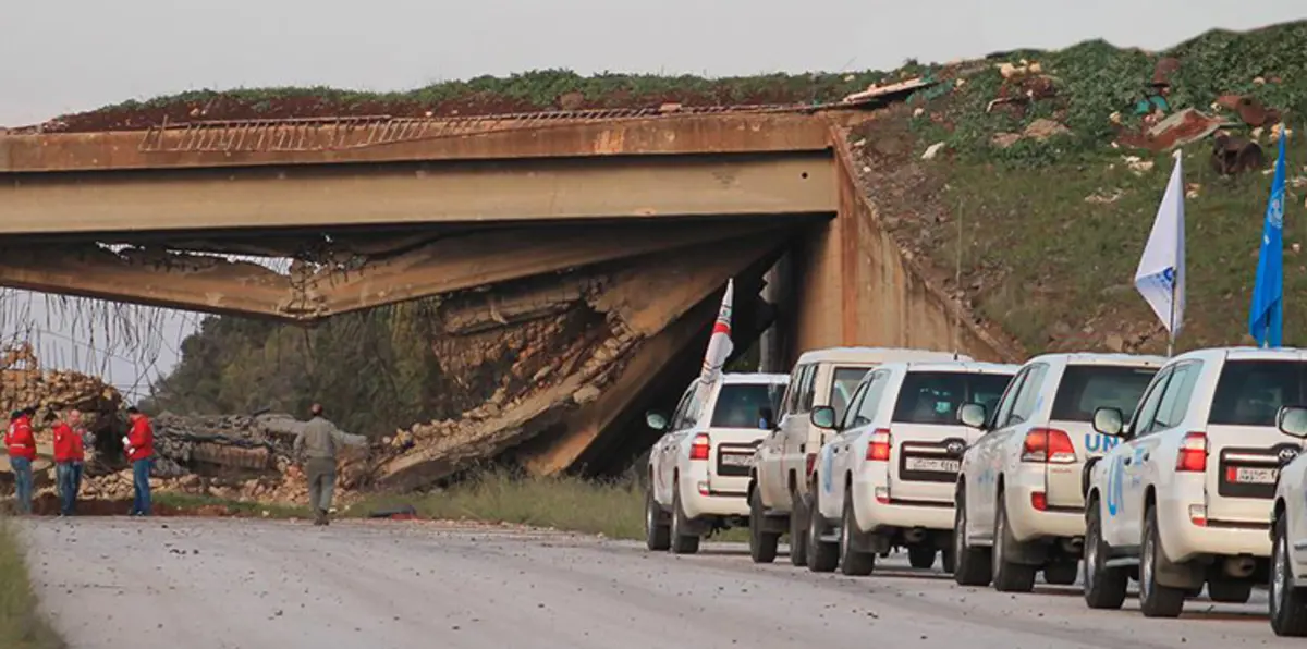 الأمم المتحدة تدخل مساعدات لمنطقة الوعر المحاصرة بحمص السورية
