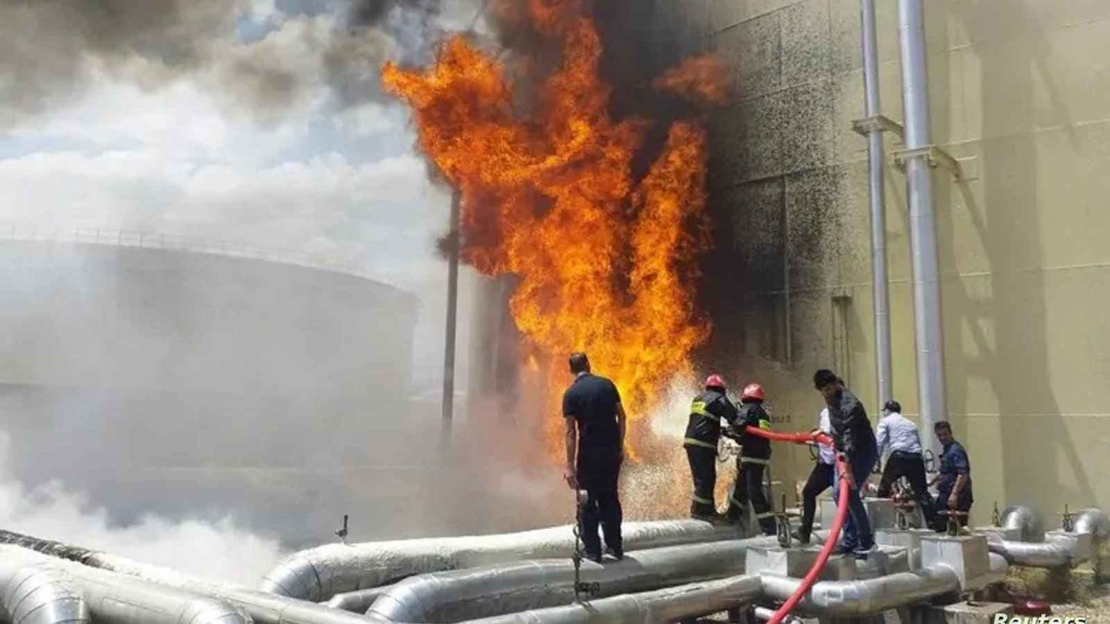 حريق كبير وسط طهران (فيديو)