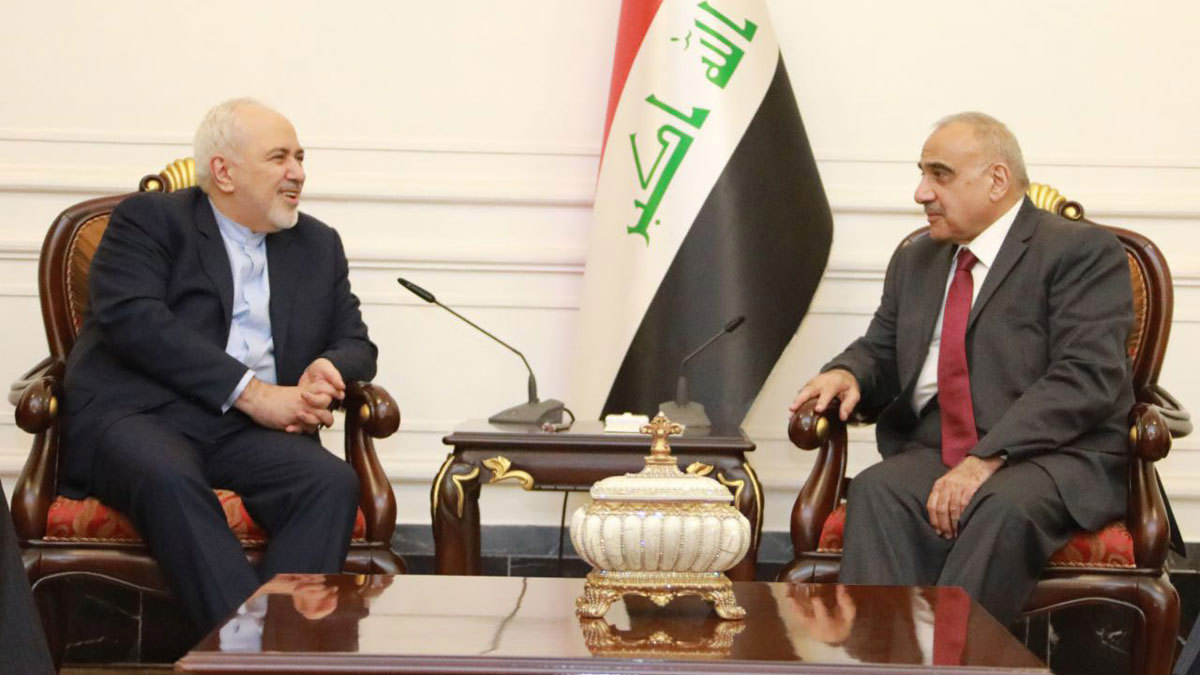 عادل عبدالمهدي يجري مباحثات مع وزير خارجية إيران  