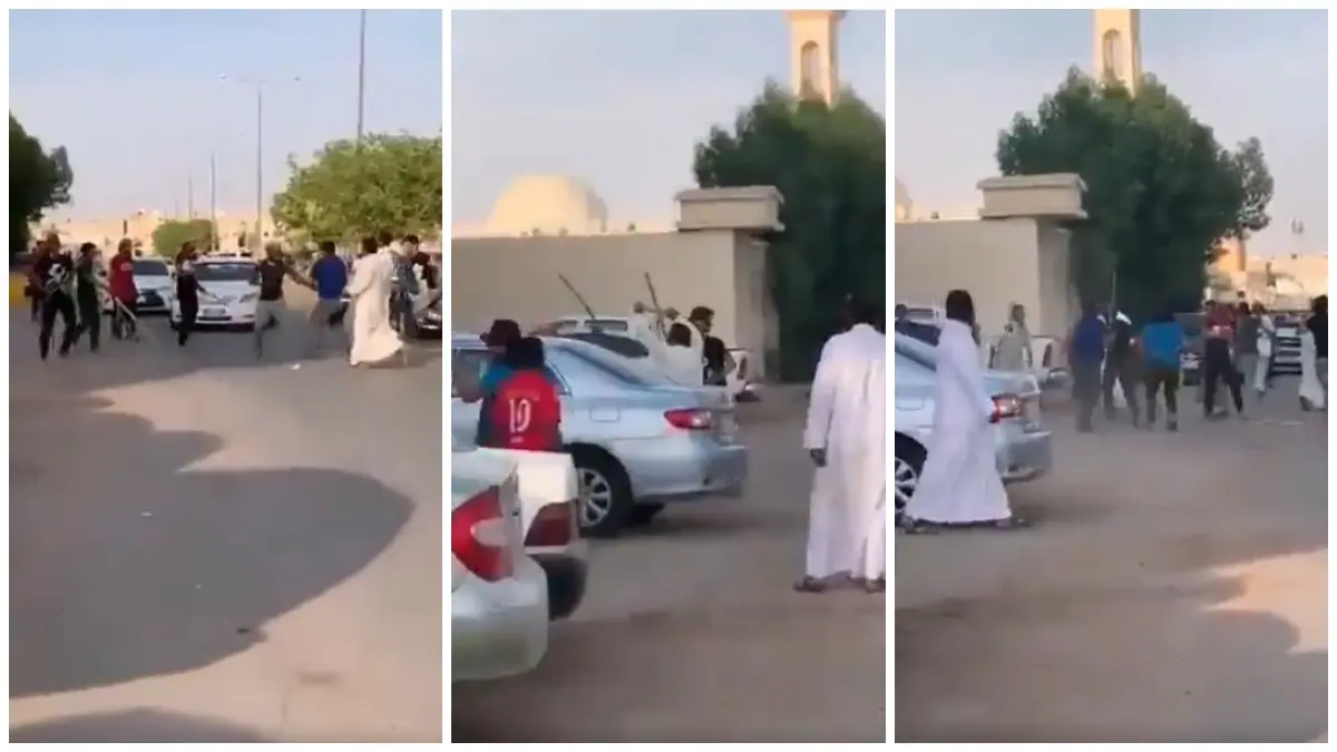 مشاجرة عنيفة بالعصي بين سوريين في السعودية 
