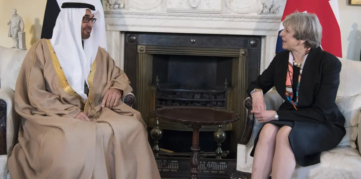 ماي تبحث مع محمد بن زايد تطورات الأزمة الخليجية ومكافحة الإرهاب
