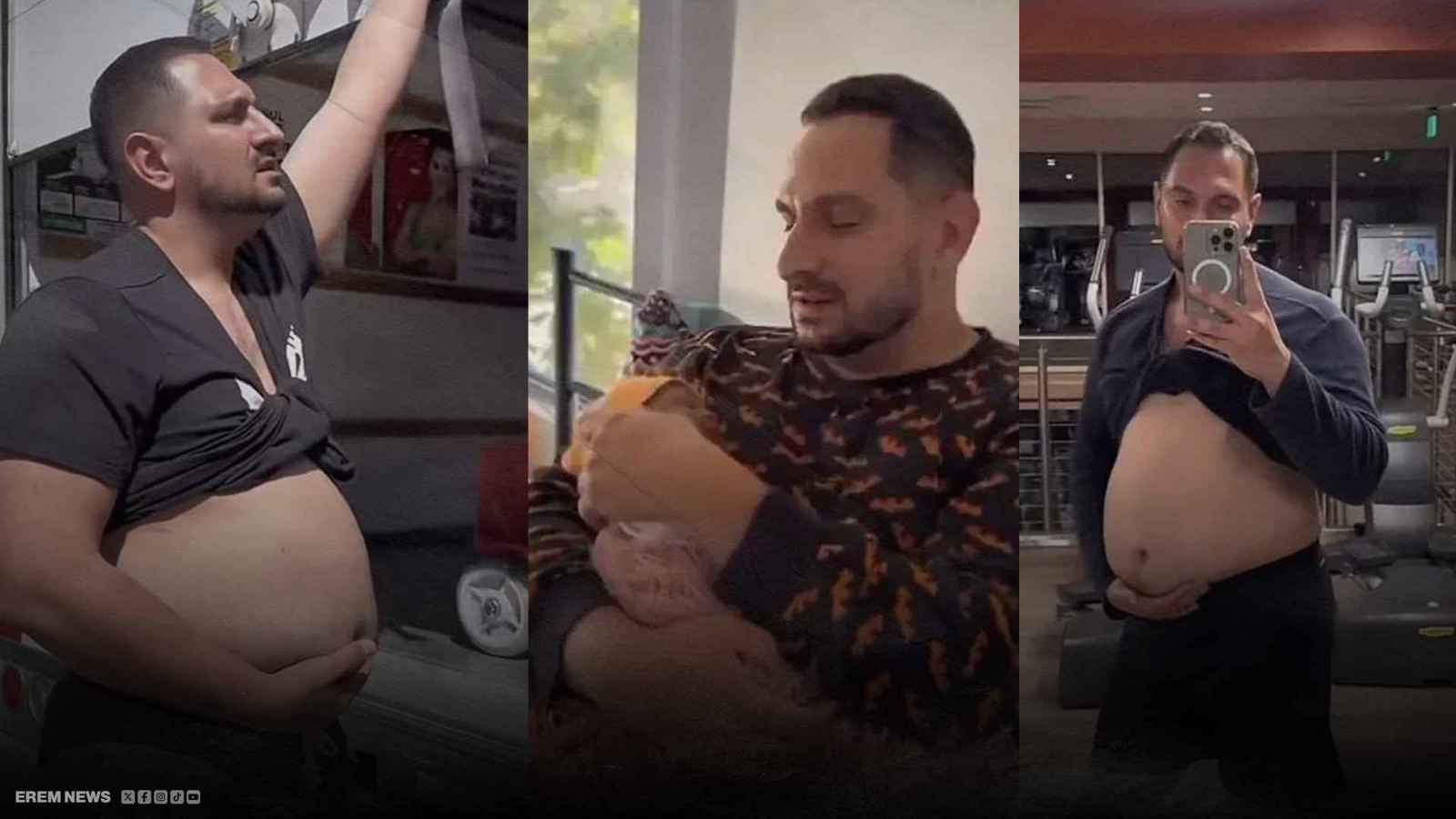 رجل عربى يحمل بطفلة ويلدها بعملية قيصرية