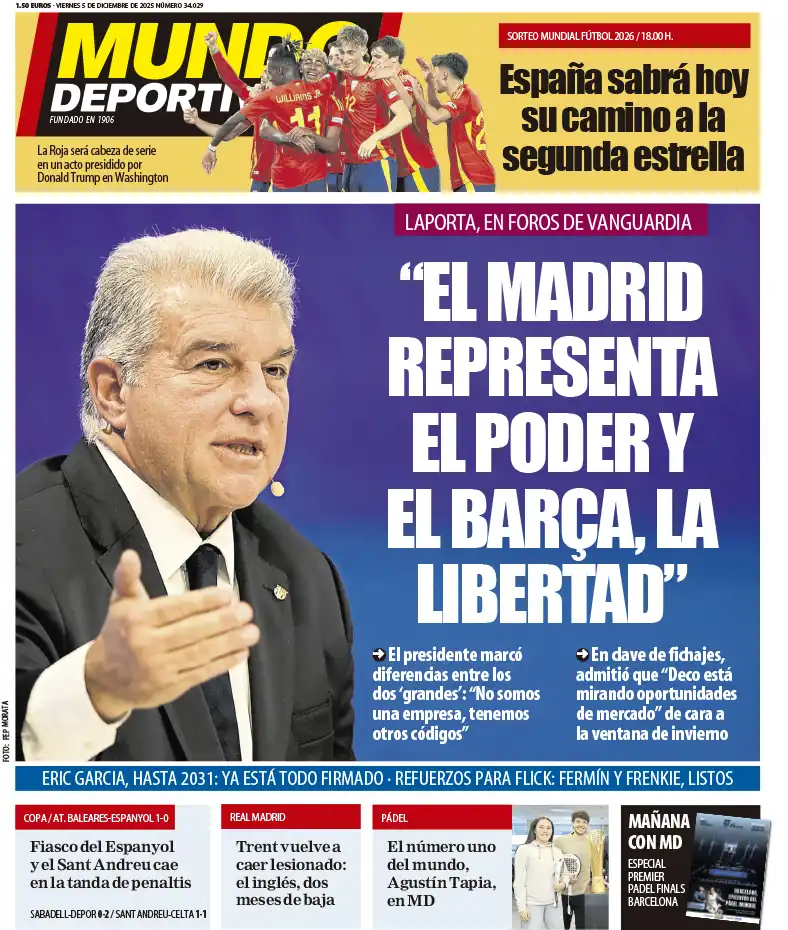 غلاف صحيفة موندو ديبورتيفو