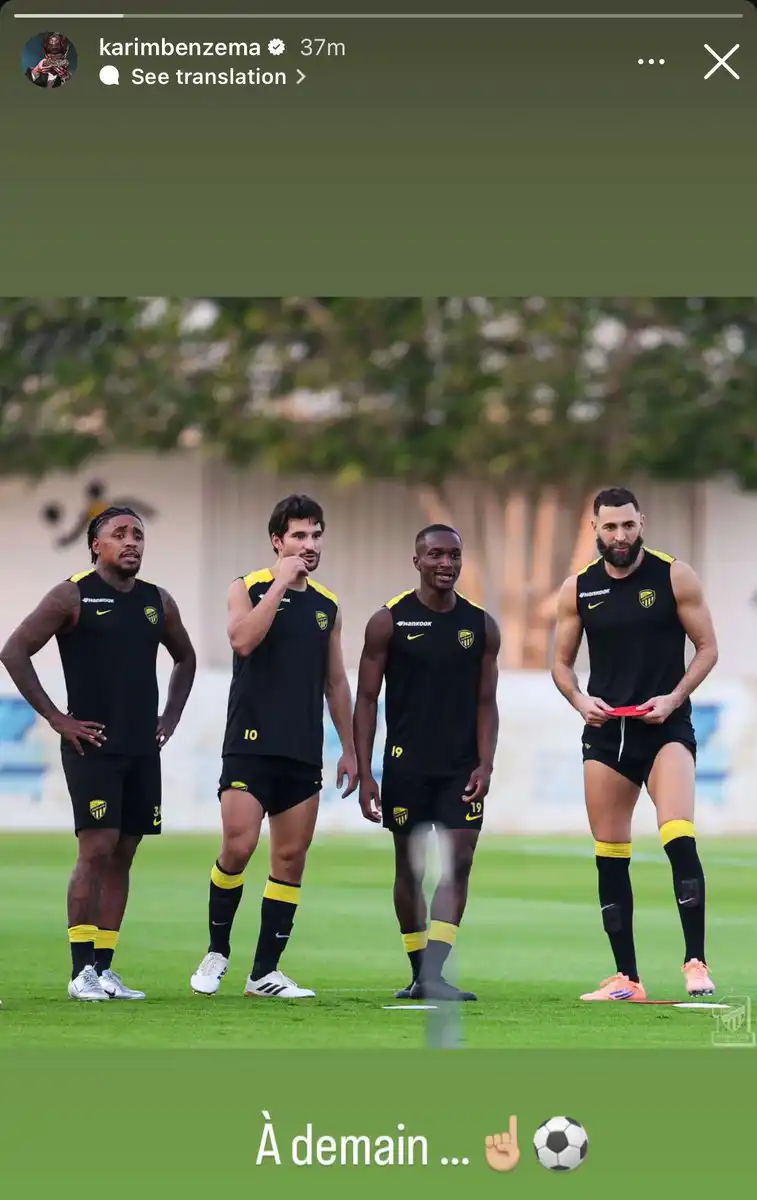 رسالة بنزيما قبل لقاء النصر