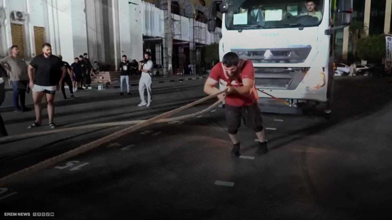 للعام الثاني.. مسابقة مثيرة لجر الشاحنات في مصراتة الليبية (فيديو)