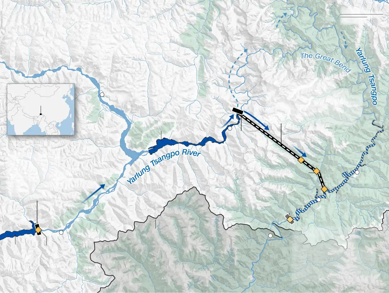 خريطة توضيحية لمكان السد