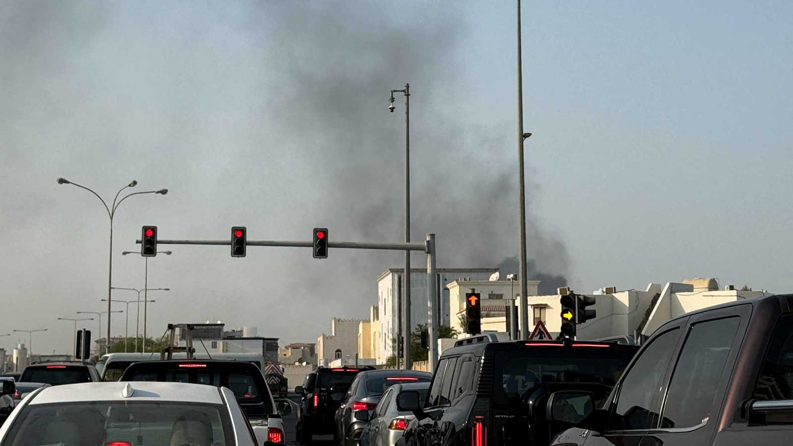 سماء الدوحة بعد الهجوم الإسرائيلي