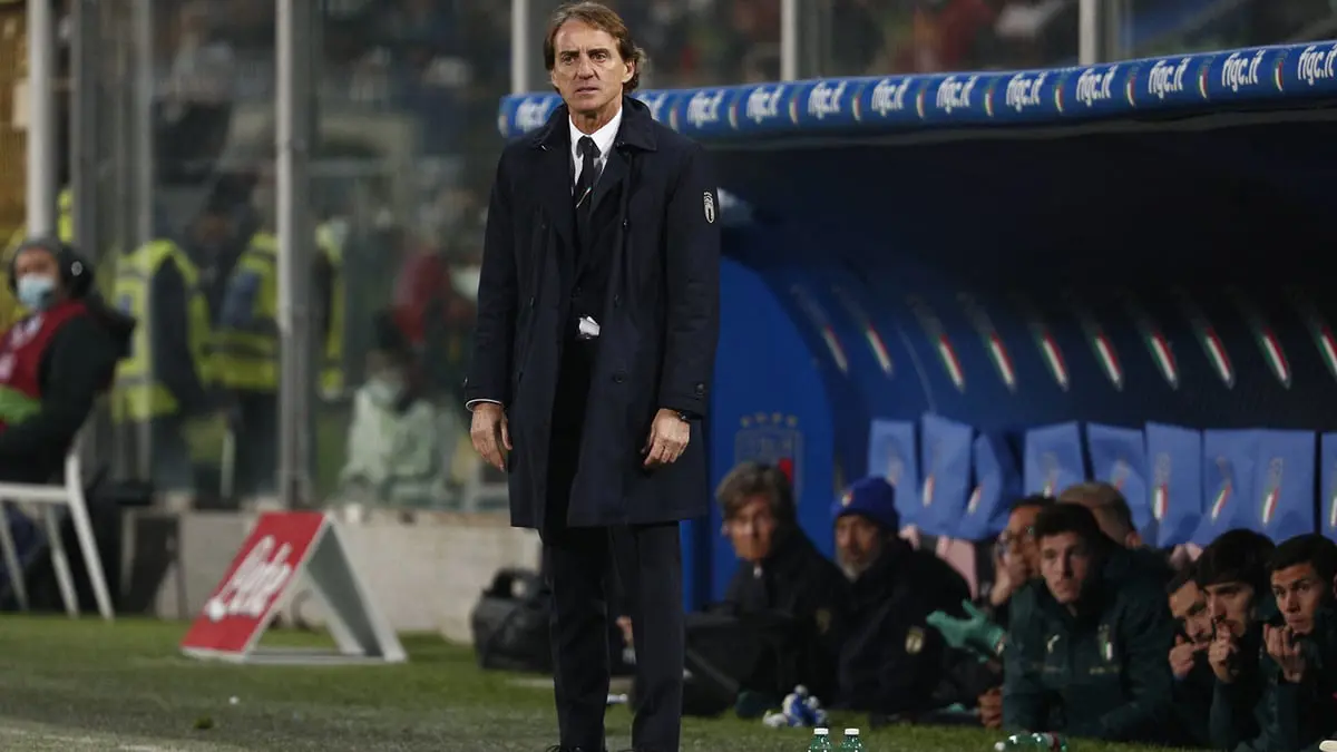 ماذا قال مانشيني بعد فشل منتخب إيطاليا في التأهل لكأس العالم؟