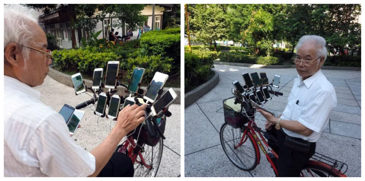 بالصور.. مُسن يُلاحق وحوش "بوكيمون غو" بإعدادات غير عادية