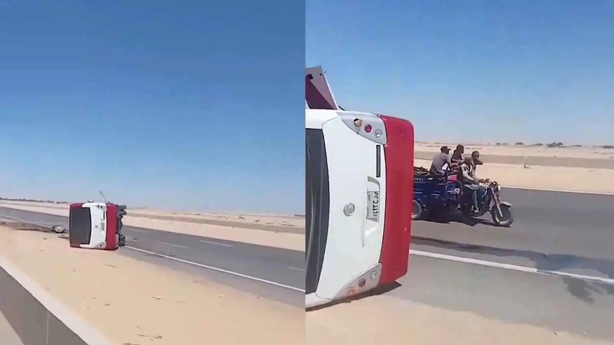 "جاءنا البيان التالي" يتكرر.. السطو على حافلة منكوبة في مصر (فيديو)