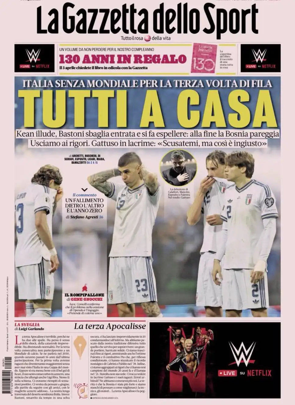 غلاف صحيفة لاغازيتا 