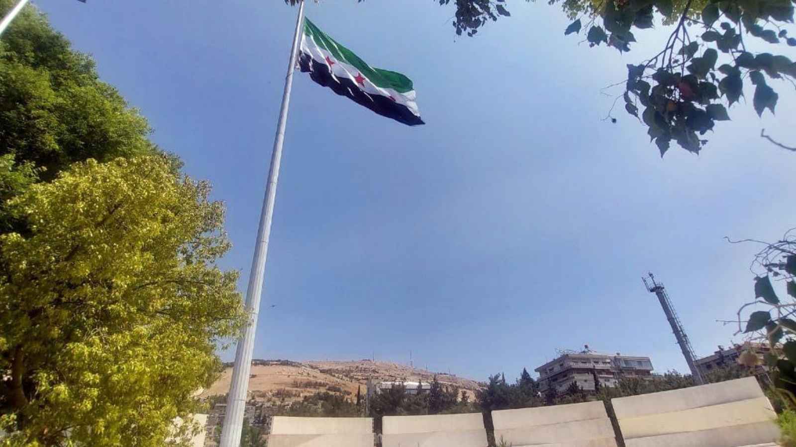 على أعلى سارية.. سوريا ترفع أكبر أعلامها في حديقة تشرين (صور)