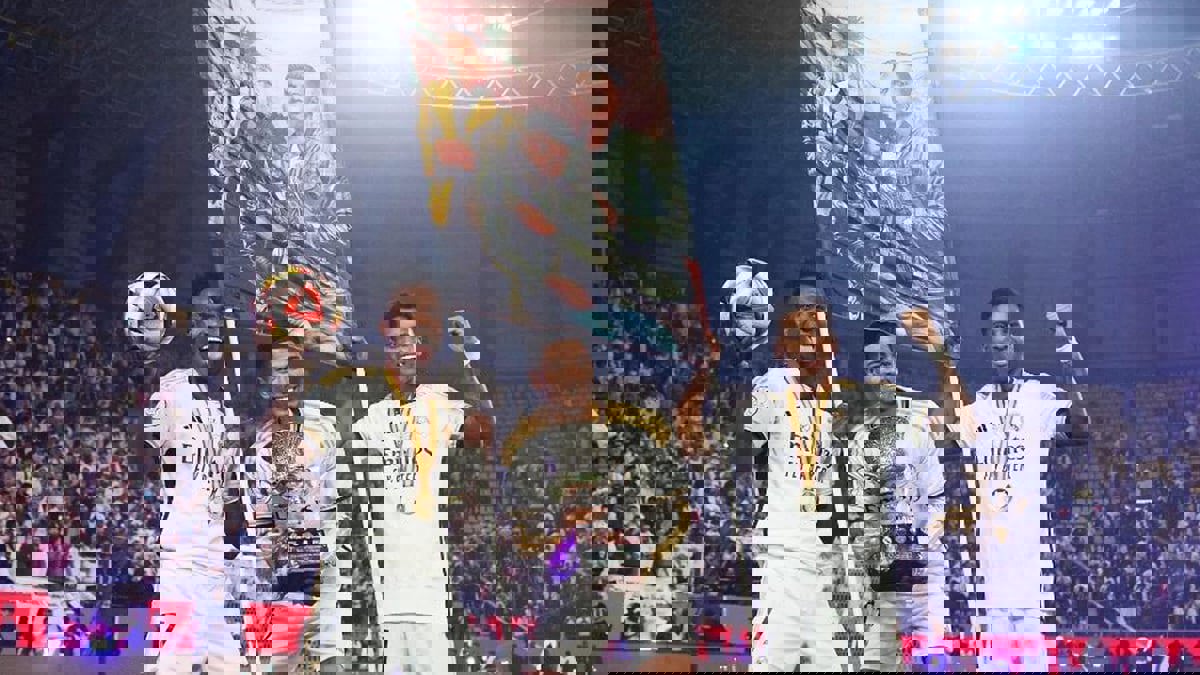 بلافتة لعبة "GTA6".. احتفال مميز من فينيسيوس وبيلينغهام ورودريغو (فيديو)