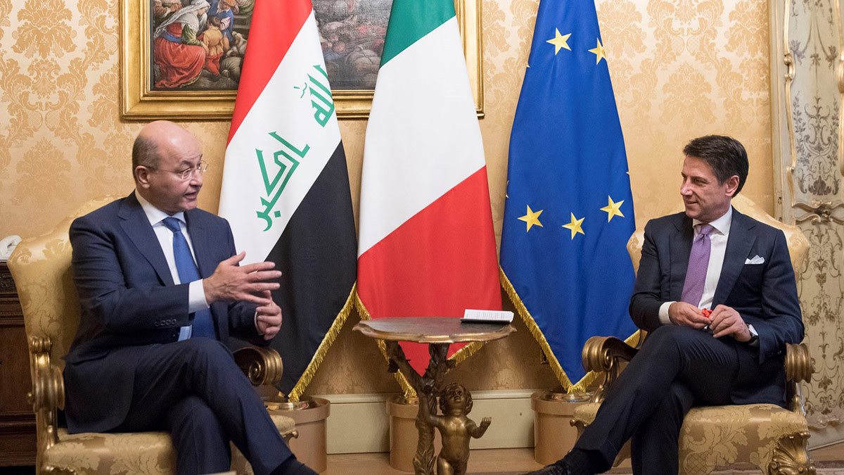 كونتي رئيس وزراء إيطاليا يصل بغداد في زيارة رسمية