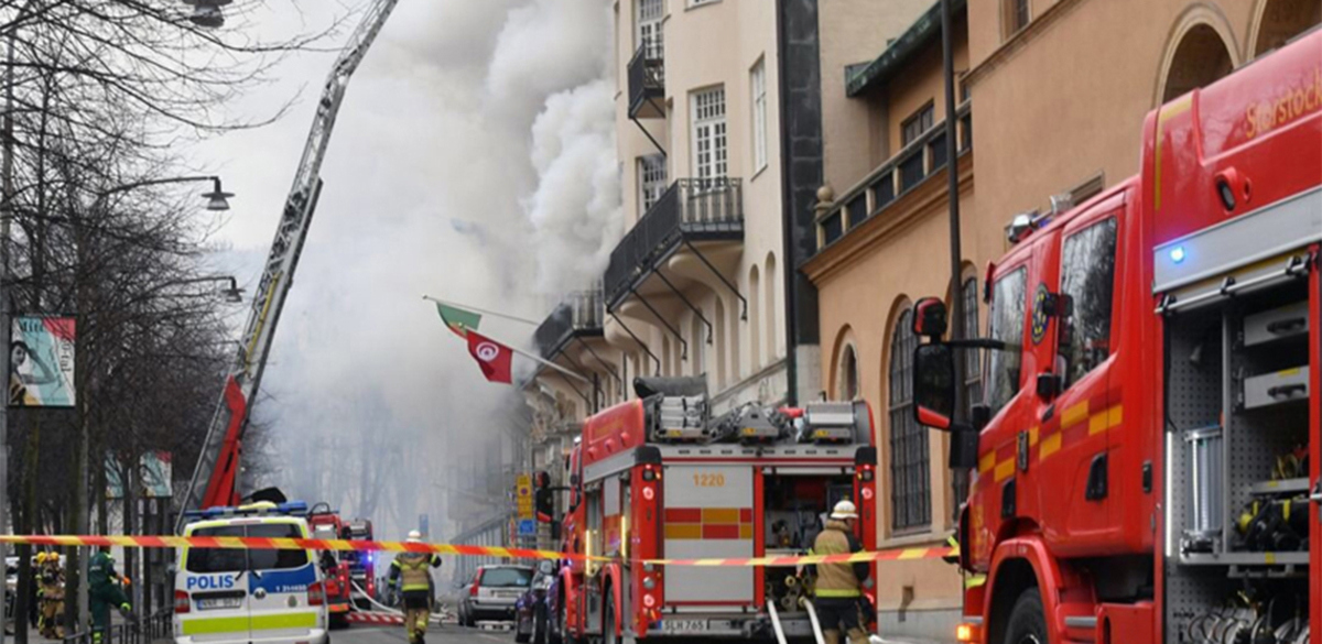 14 إصابة في حريق بمبنى السفارة التونسية في ستوكهولم
