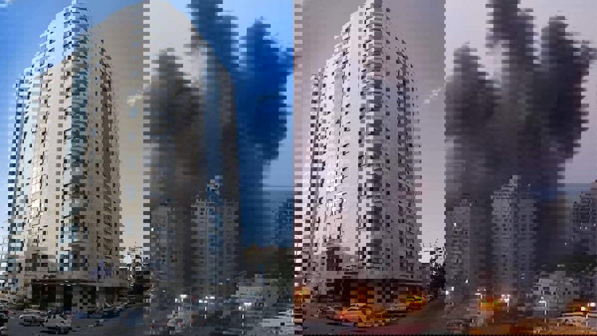 الاحتلال الإسرائيلي يقصف برجا سكنيا من 15 طابقا في غزة (فيديو)