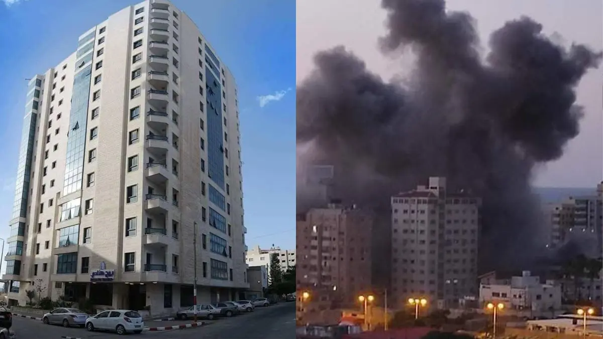 الاحتلال الإسرائيلي يقصف برجا سكنيا من 15 طابقا في غزة (فيديو)
