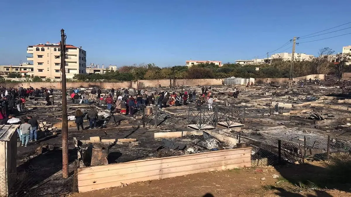 الجيش اللبناني يعتقل 8 أشخاص لصلتهم بإحراق مخيم للاجئين السوريين