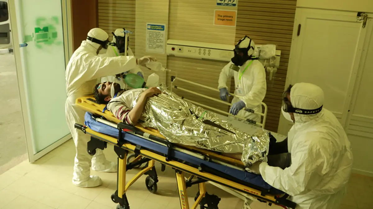 تحويل موقف للسيارات بطهران إلى مستشفى بسبب كورونا 