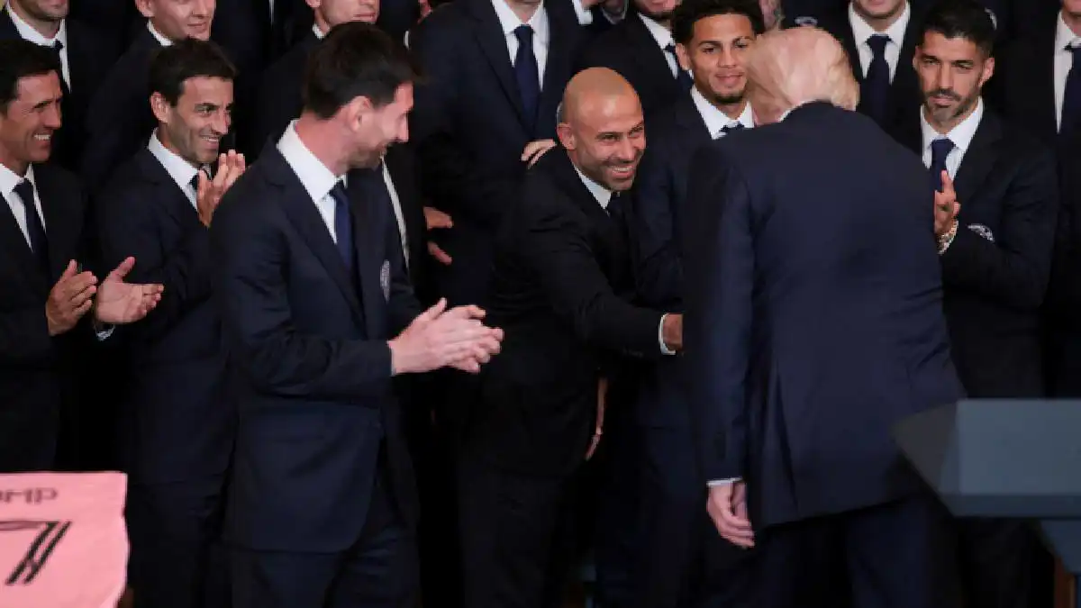 الرئيس الأمريكي دونالد ترامب وليونيل ميسي وماسكيرانو