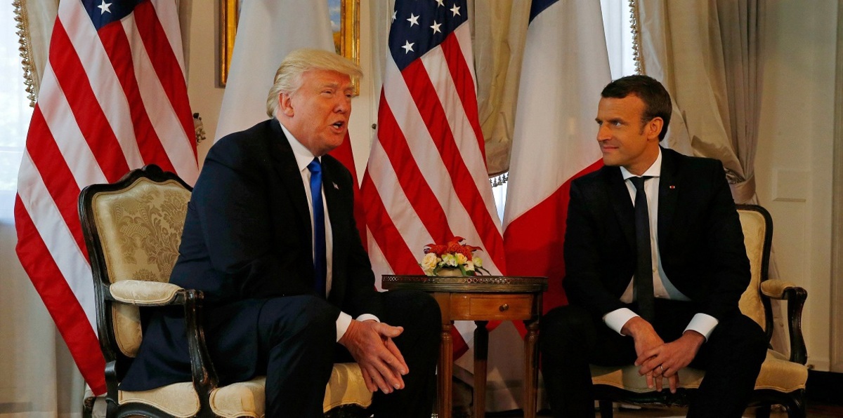 أول لقاء بين ترامب وماكرون في السفارة الأمريكية في بروكسل‎